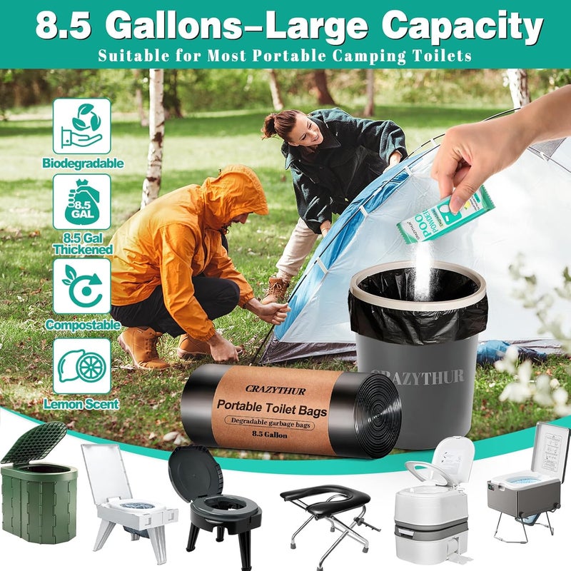 CRAZYTHUR PortablePortable Toilet Gel, Poo Powder for Portable Toilet, Camping Toilet Gel, Pee Powder, Portable Toilet Powder for Outdoor Camping and Hiking Toilet Gel Powder - Image 2